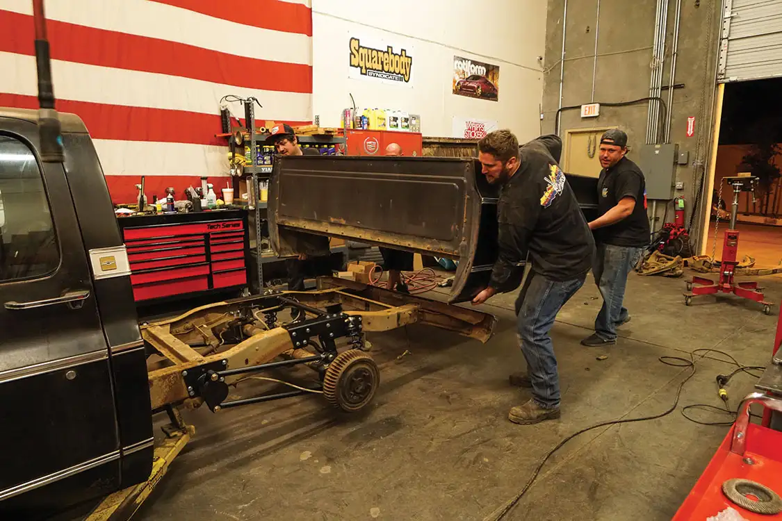 Removed a section of the bed floor brace above the axle