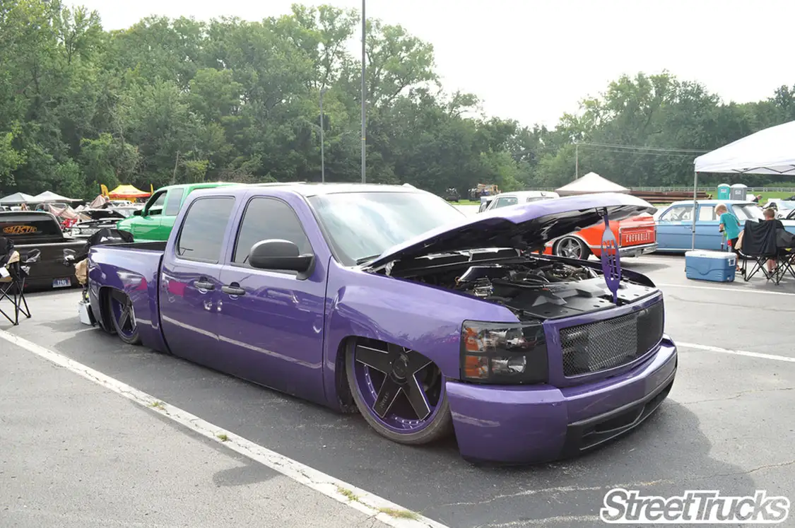 Side View of Blue Custom Truck