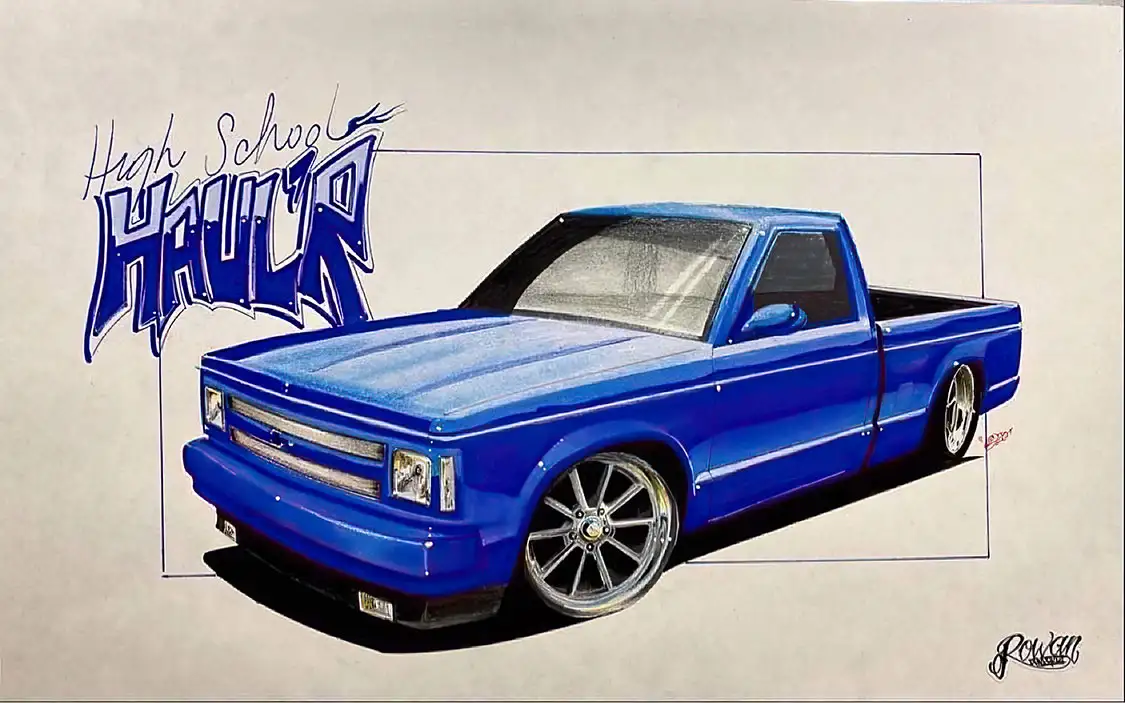 Blue mini truck