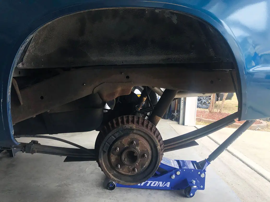 leaf spring is already under the axle