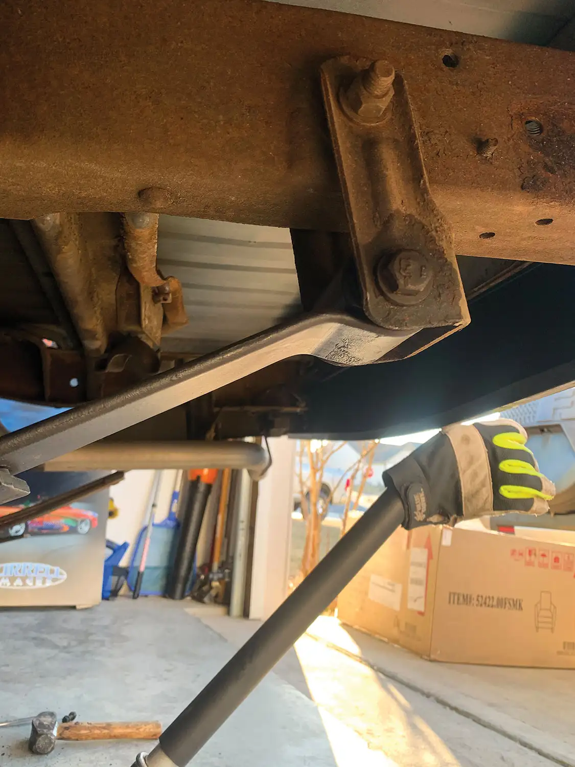 leaf spring removed