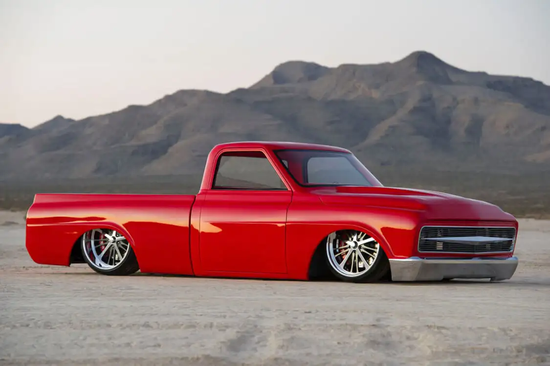 Side View of PPG Toner Red 1968 Chevy C10