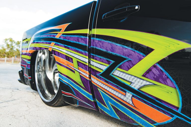 Bagged 2011 GMC Sierra with AMAZING airbrushed graphics