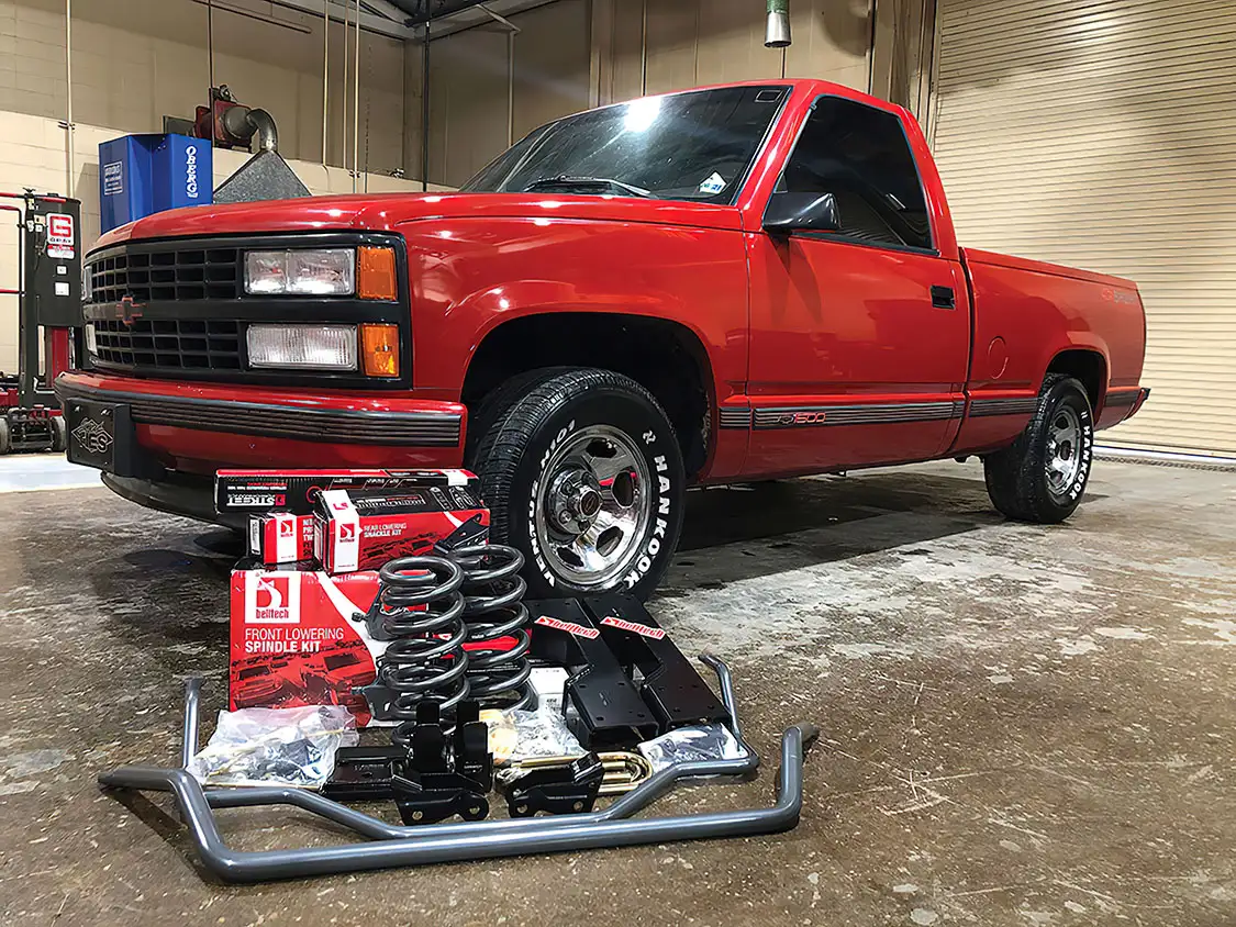 Red lower truck with springs