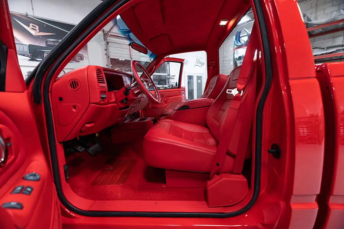 Interior plastic painted red