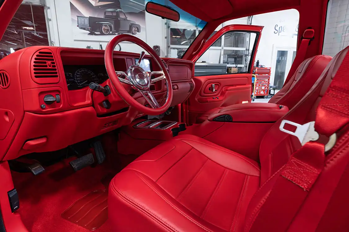 1998 Chevy C1500 Red Leather Interior