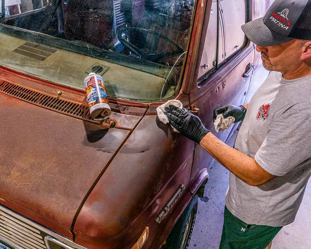 Poppys Patina Wipe On Clear Coat on a beautiful 85 F150! 