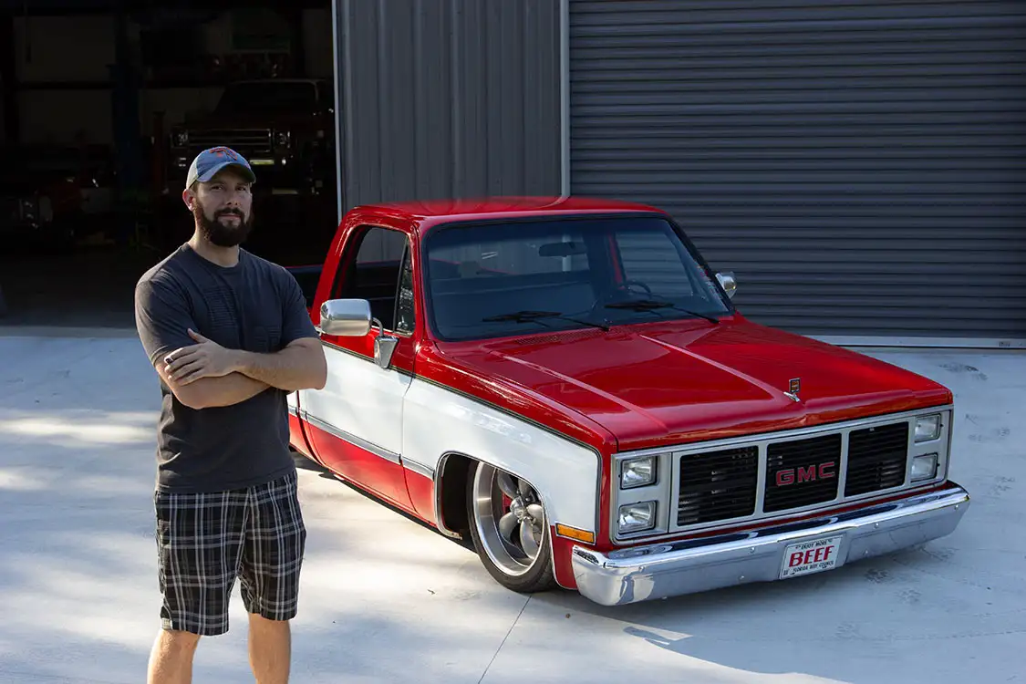 Red and White GMC C10 