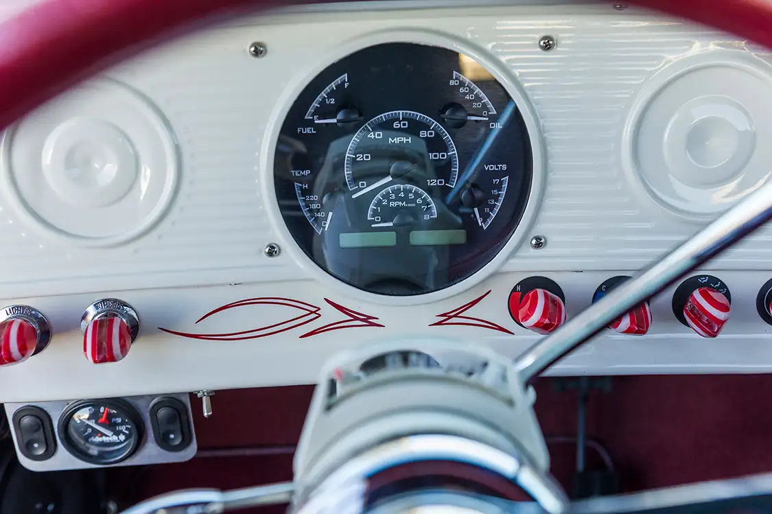 1966 Ford F-100 interior and Dakota Digital cluster