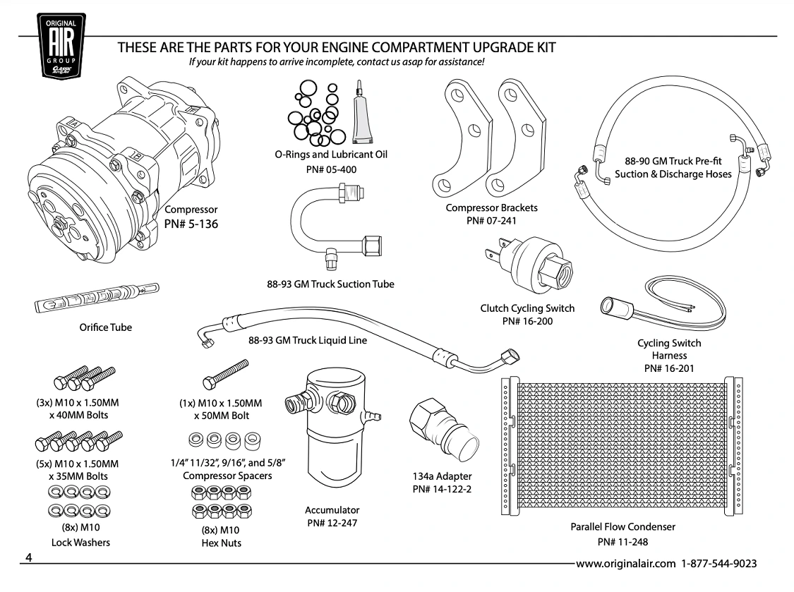 Engine Compartment Upgrade Kit Parts