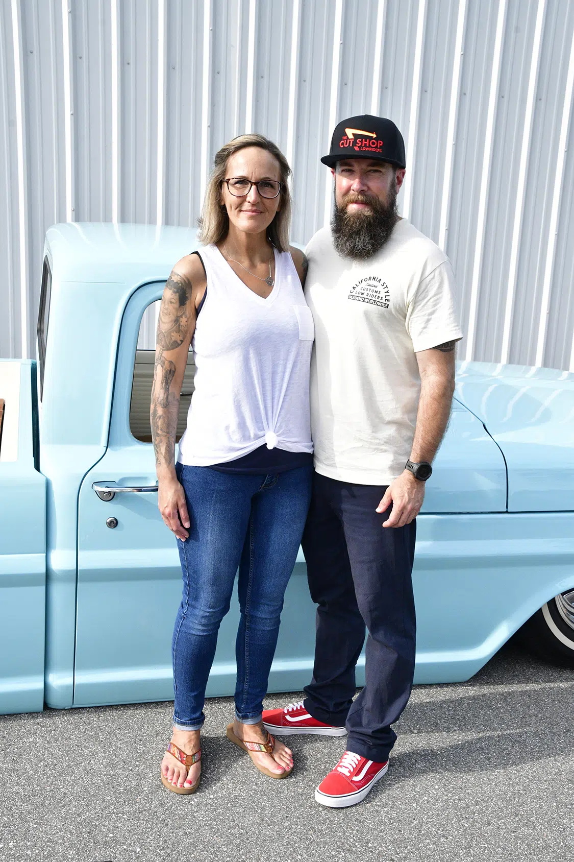 ANDY AND JENNY GREENE With his 1967 Ford Bumpside