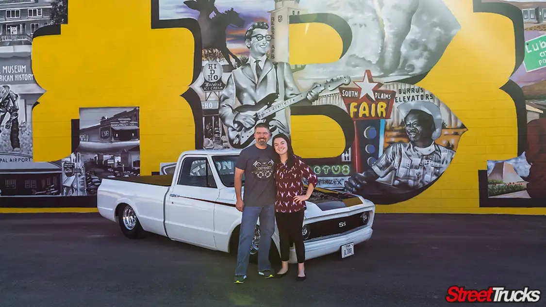 Robert Crowley and his wife with 1968 Chevy C10